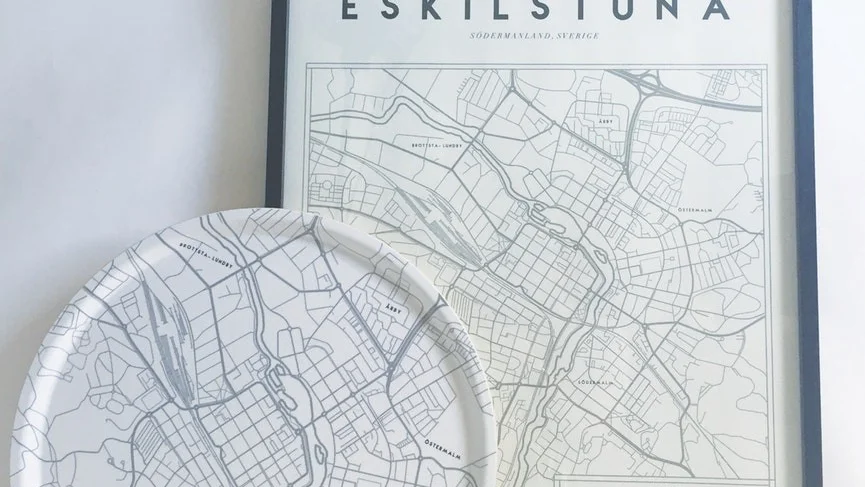 City Collects grafiska karta över Eskilstuna.
