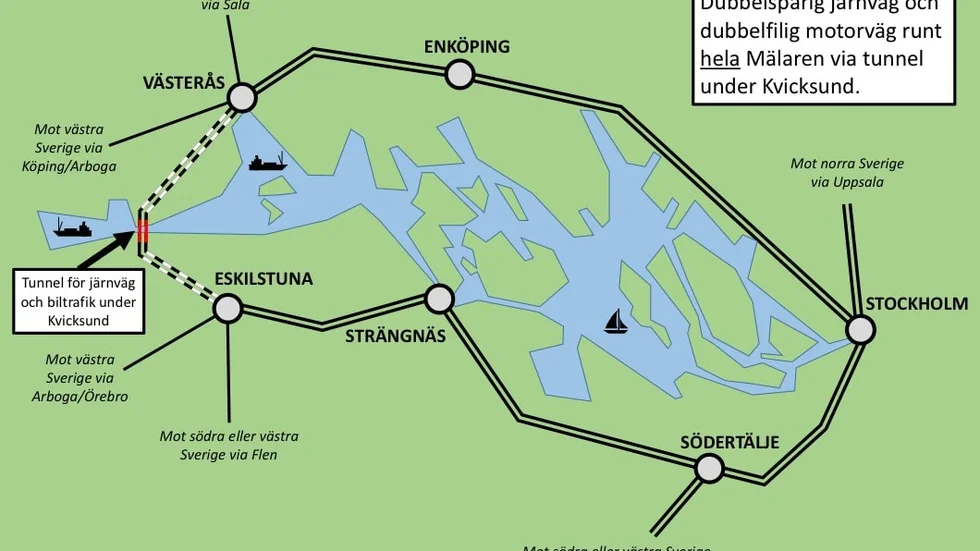 Håkan Mattsson i Eskilstuna vill att det byggs en tunnel under Mälaren vid Kvicksund för att underlätta för trafiken.