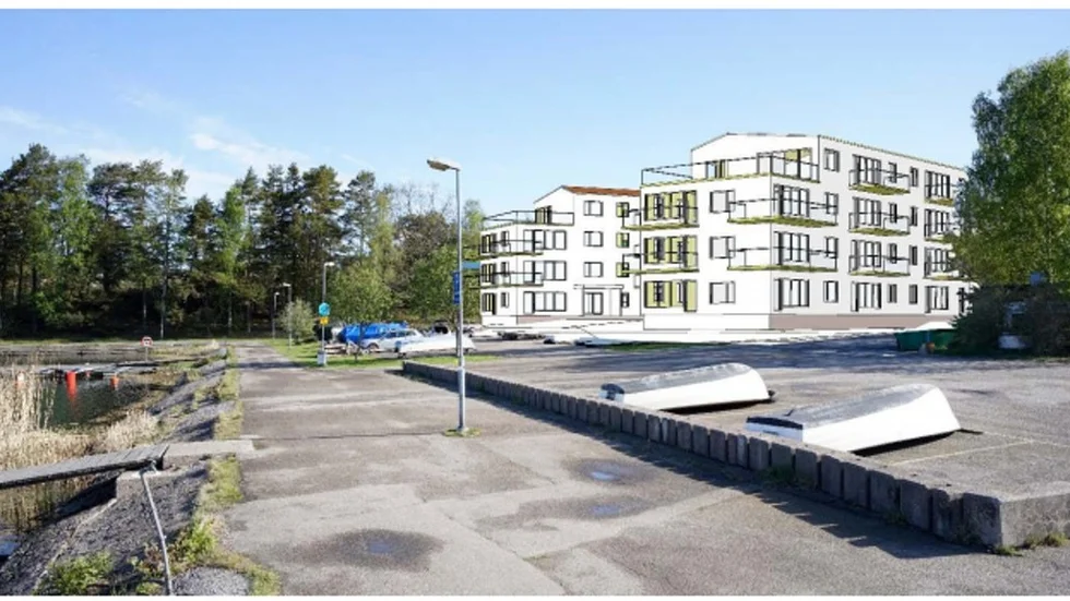 Framtidens Ramdalshamn? Det som i dag fungerar som båtuppläggningsplats och parkering kan få rymma två lägenhetshus. Men då krävs det att någon vill bygga dem.