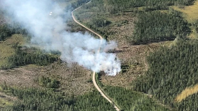 En brand som upptäcktes av brandflyget i augusti 2021 strax väster om Pite-Altervattnet i Älvsbyns kommun.