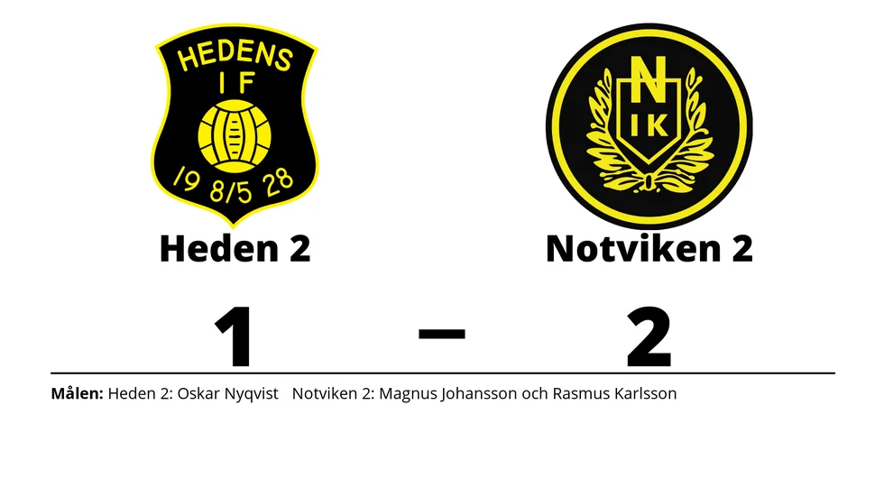 Hedens IF förlorade mot Notvikens IK 2
