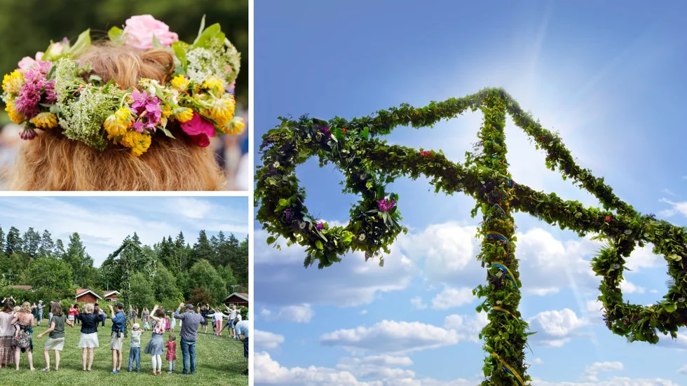Midsommar firas på många platser i Motala kommun. Bilden är ett montage