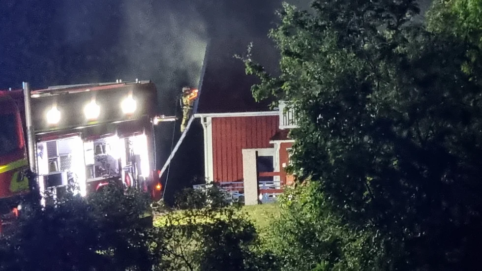 Brand i en villa i Norrköping.