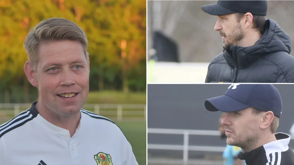  Tränarna Mikael Rinaldo, Mats Andersson och Robin Blomberg tror på Sverige inför Englandsmatchen. 