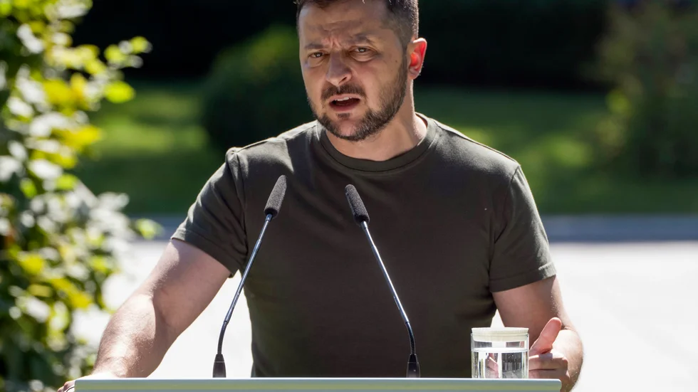 Ukrainas president Volodymyr Zelenskyj uppmanar alla civila i Donetskregionen att evakuera. Arkivbild.