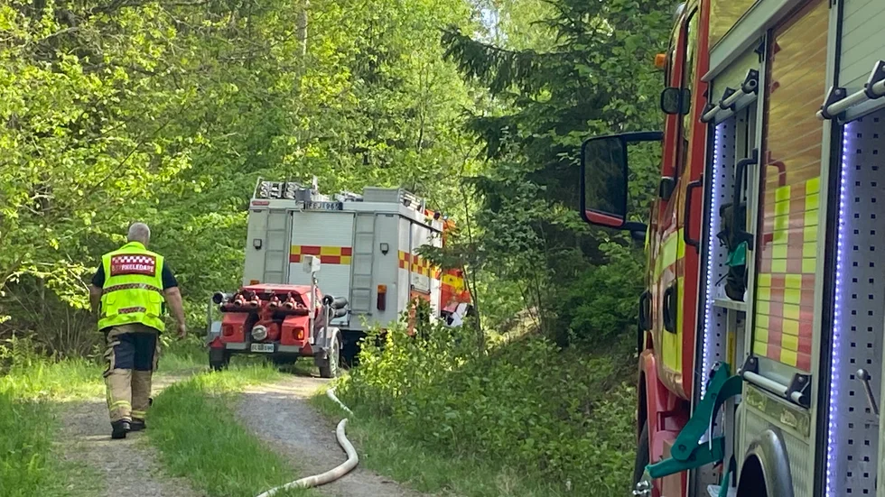 Räddningstjänsten på plats under tisdagseftermiddagen. 