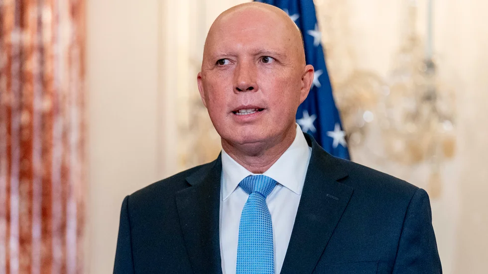 Peter Dutton får ansvaret att styra Liberals efter valnederlaget i Australien. Bild från förra året.
