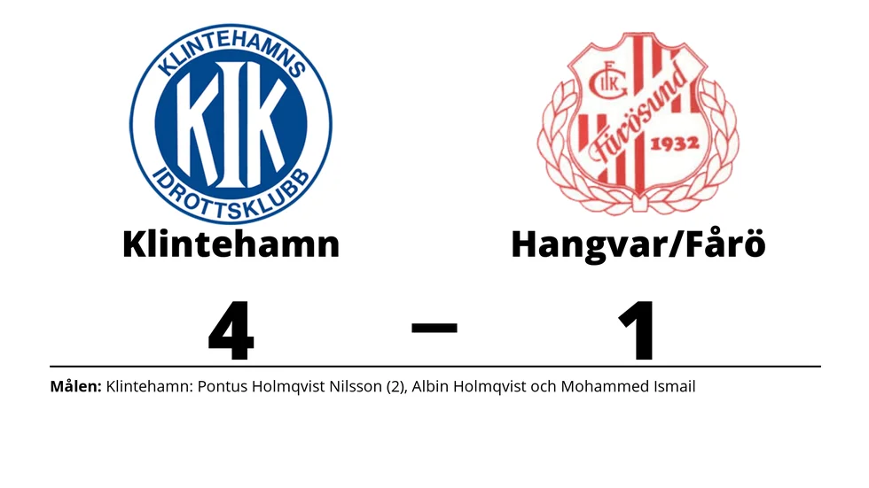 Klintehamns IK vann mot Hangvar SK/Fårösund GoIK