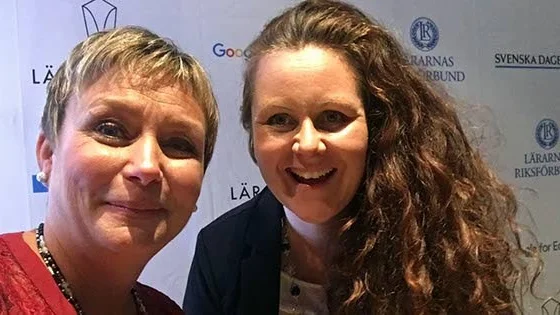 Glada vinnare. Lärarna Marie Johansson och Anna Haapaniemi känner sig hedrade för sina utmärkelser.