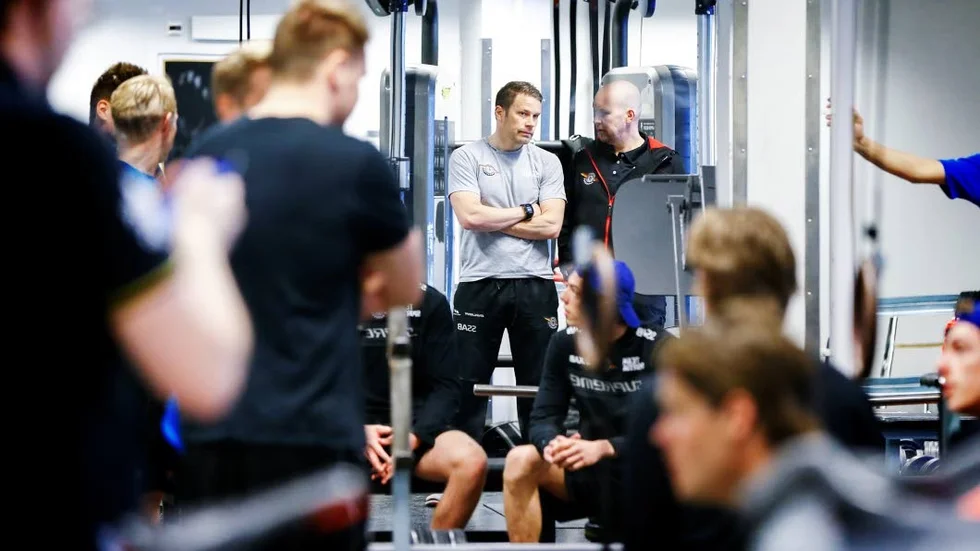 Fystränaren. Petter Pettersson var nöjd med första dagens tester.