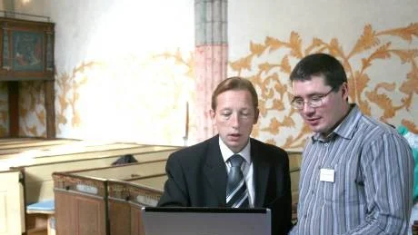Yauhen Hlazyryn och Dmitry Shevyakov är på Gotland för att diskutera kulturarv.