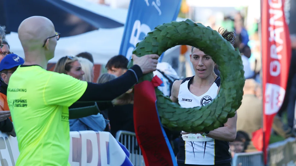 Johanna Eriksson från Motala AIF, här i ett lopp i Norrköping tidigare, vann milen på Lidingöloppet i helgen.