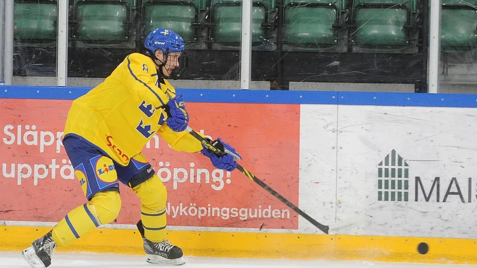 Arvid Bergström i matchen mot Finland.