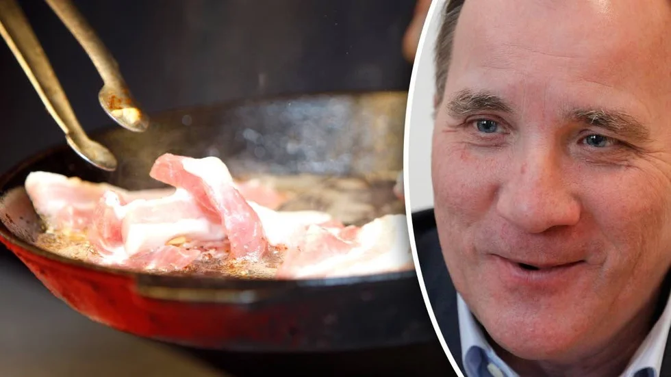 Stefan Löfven drog kanske kvällens bredaste leende när han pratade om den middag som han fick i samband med besöket på Gotland.