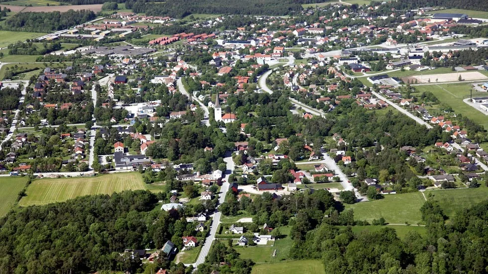 Flygbild över Hemse.