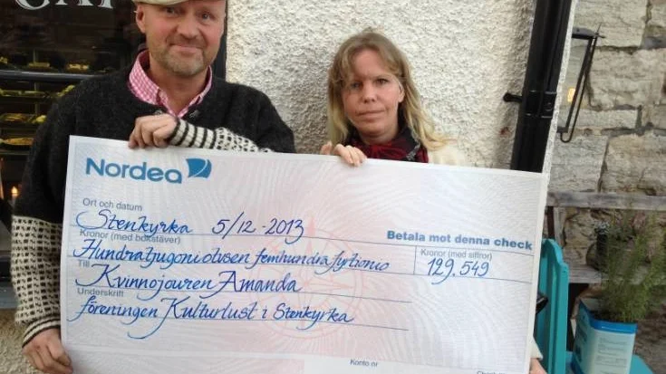 Dag Gustafsson, ordförande KulturLust och Li Grebäck, ordförande kvinnojouren Amanda.