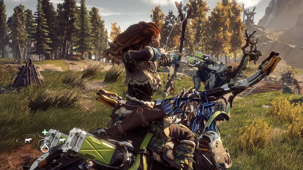 Räkna med metallmonster och pilbågsskytte när "Horizon: Zero dawn" blir tv-serie. Pressbild.