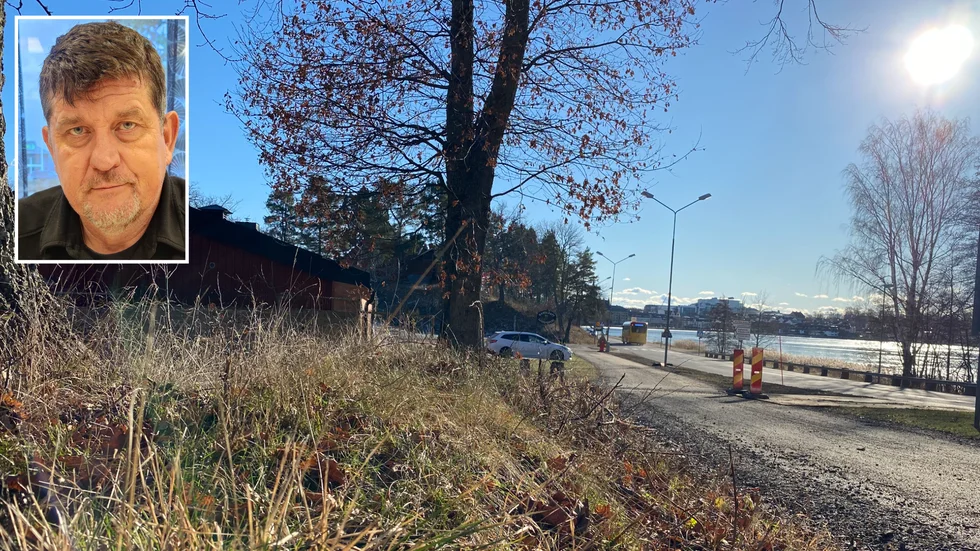 Peter Helge säger att brandrisken ökar när solen ligger på och det finns gott om fjolårsgräs och torra löv.