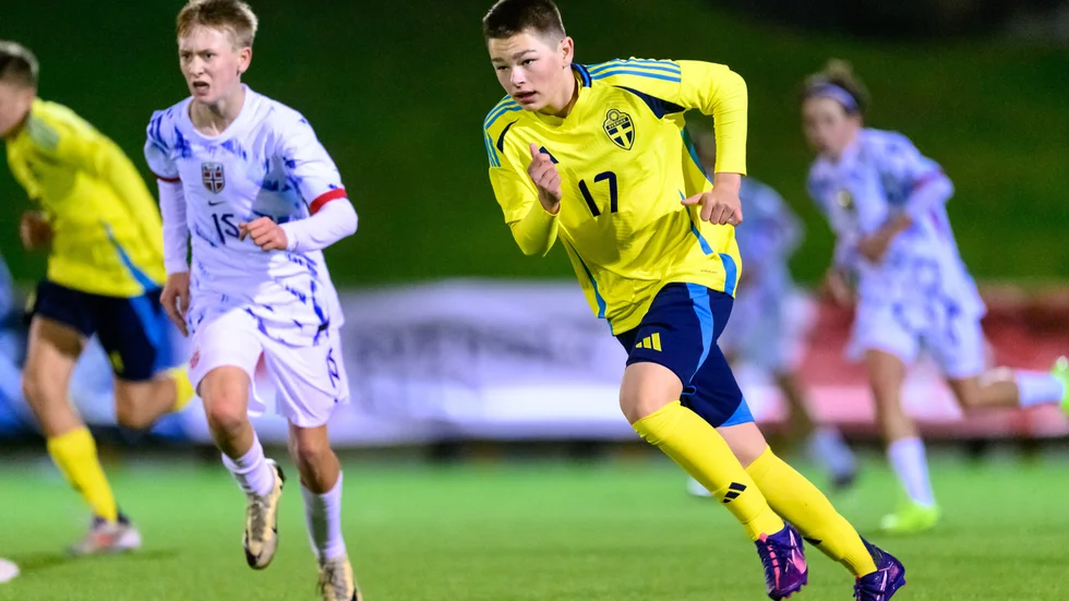 Linus Lindgren, Baik, spelade från start i P15-landskamen mot Norge i söndags. 