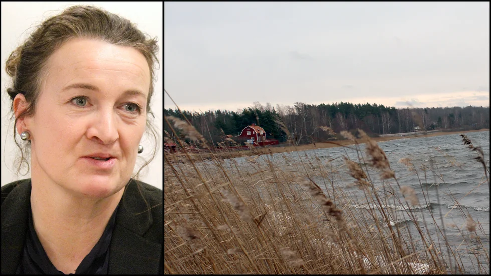Carolina Stalebrant är miljö- och byggnadschef. Sjön Hjorten utanför Västervik är huvudvattentäkt.