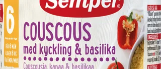 Barnmat återkallas – kan innehålla selleri