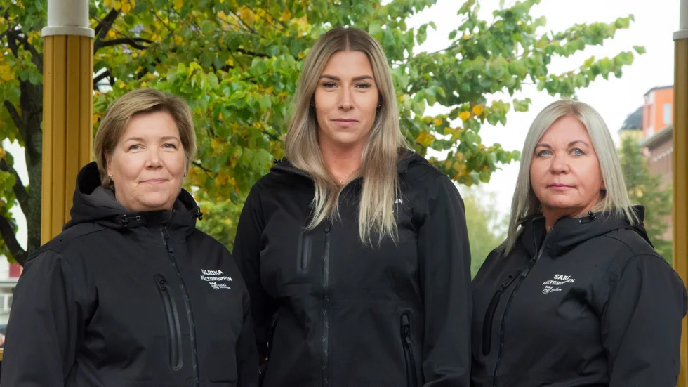 Ulrika Nygård, Ida Persson och Sari Kurttti från Fältgruppen i Luleå.