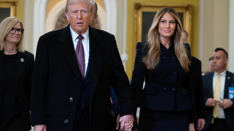 USA:s president Donald Trump tillsammans med sin fru Melania Trump.