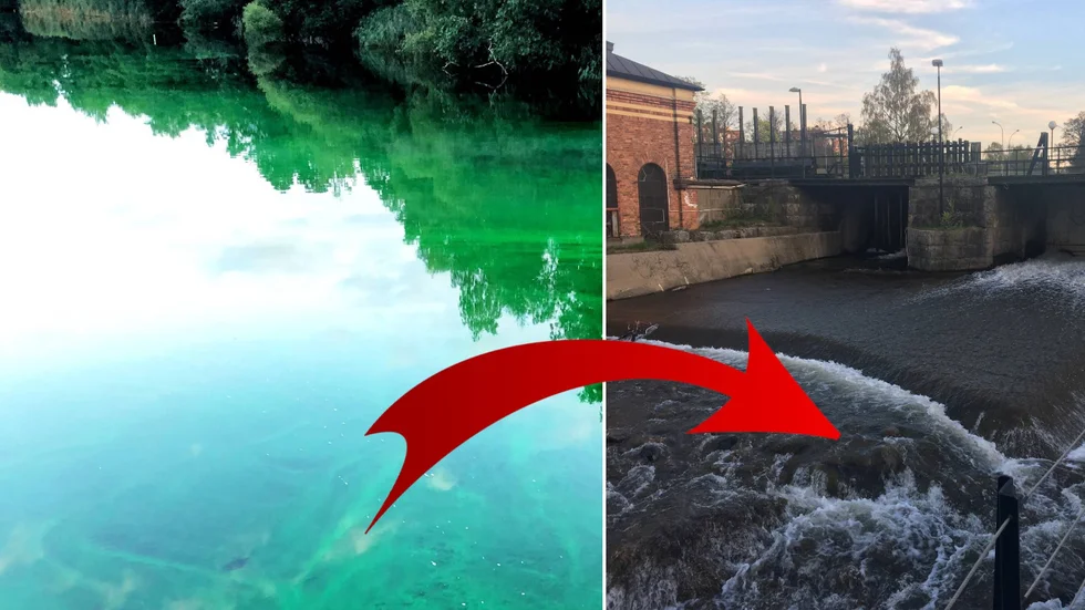 Här, vid Stålforsbron, ska det grönfärgade vattnet tappas ut.