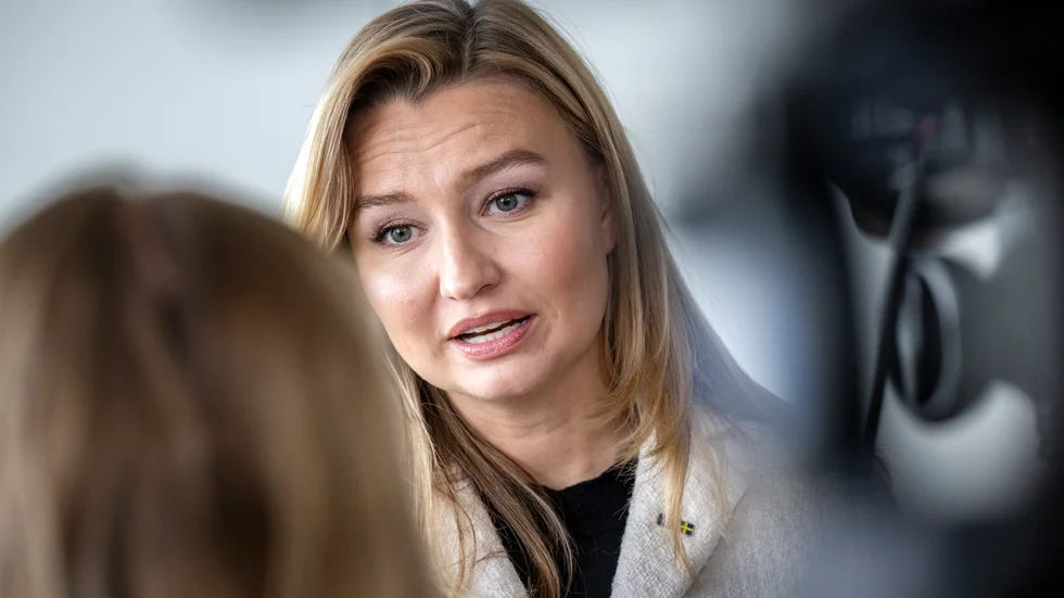Energi- och näringsminister Ebba Busch (KD) efter ett möte i veckan med Sydsvenska handelskammaren.