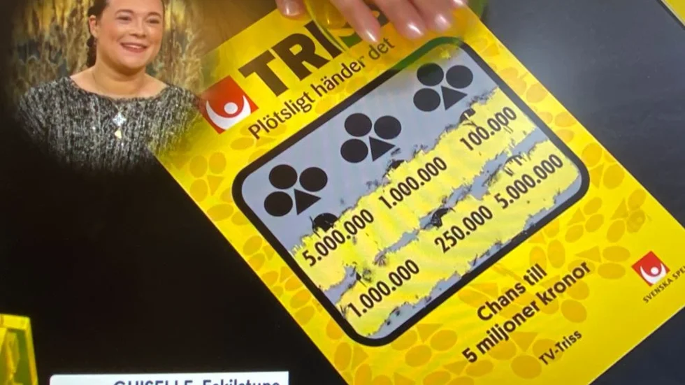 "Jag kanske kan betala av lite studielån", funderar Ghiselle från Eskilstuna efter trisskrapet i tv på söndagen.