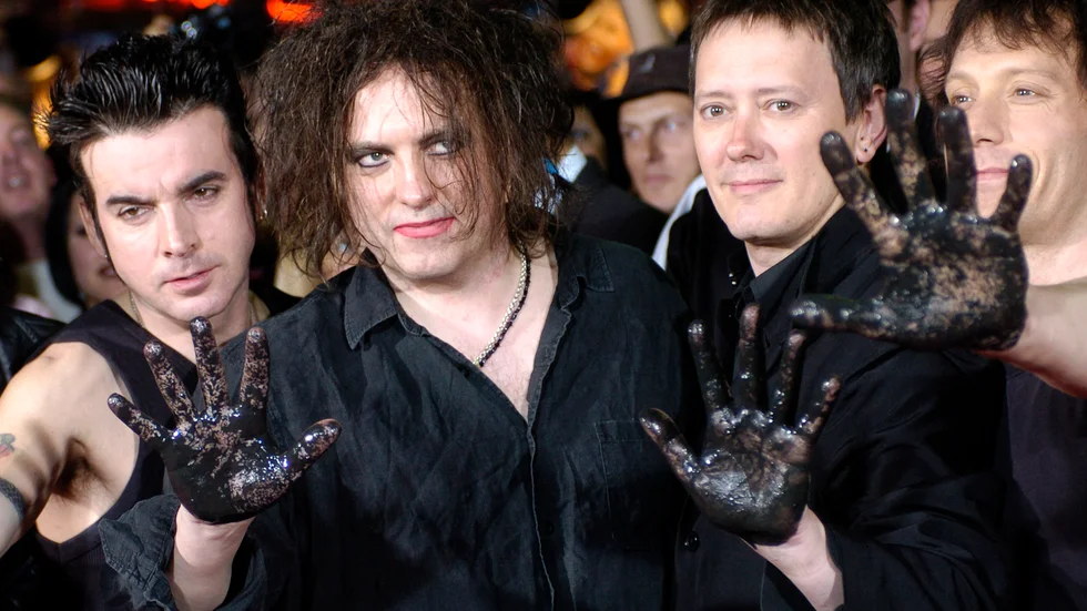 The Cure. Roger O'Donnell trea från vänster. Arkivbild.