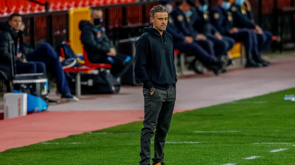 Förbundskapten Luis Enrique har tagit ut en annorlunda EM-trupp. Bara tio spelare kommer från La Liga, inte en enda från Real Madrid. Arkivbild.