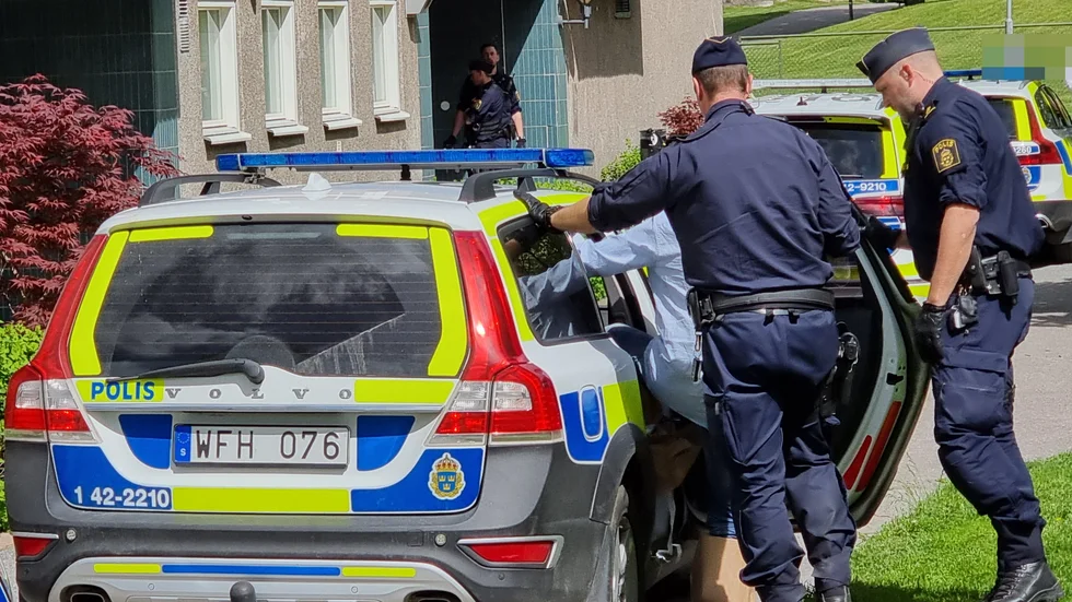 Från polisinsatsen i Vilbergen i tisdags.