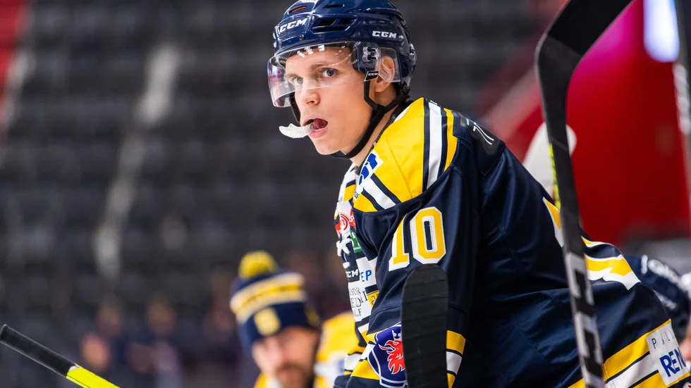 De första stapplande skären togs i Gnesta IK. Det blev även ett par år som ungdomsspelare i Nyköpings Hockey – men nu är det svenska mästarna Växjö som gäller för Hugo Pettersson.