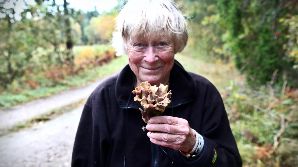 Gunilla Kärrfelt var extra glad för fyndet av en violgubbe.