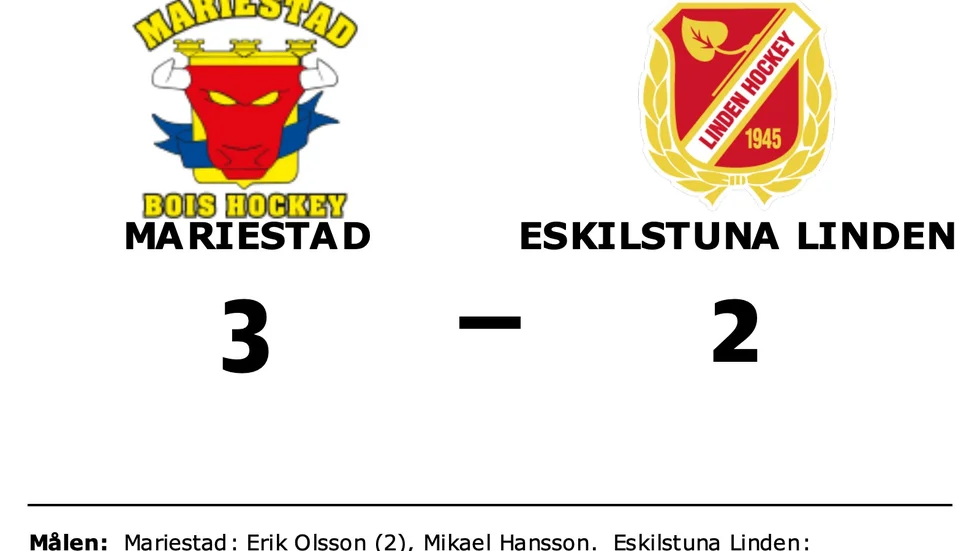 Mariestad BoIS HC vann mot Eskilstuna Linden Hockey
