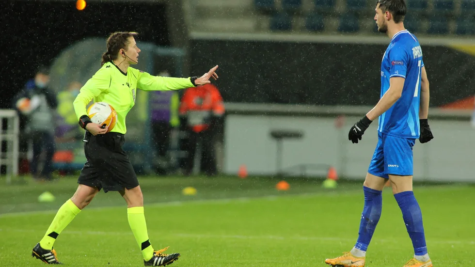 Kateryna Monzul under en Europa League-match. Arkivbild.