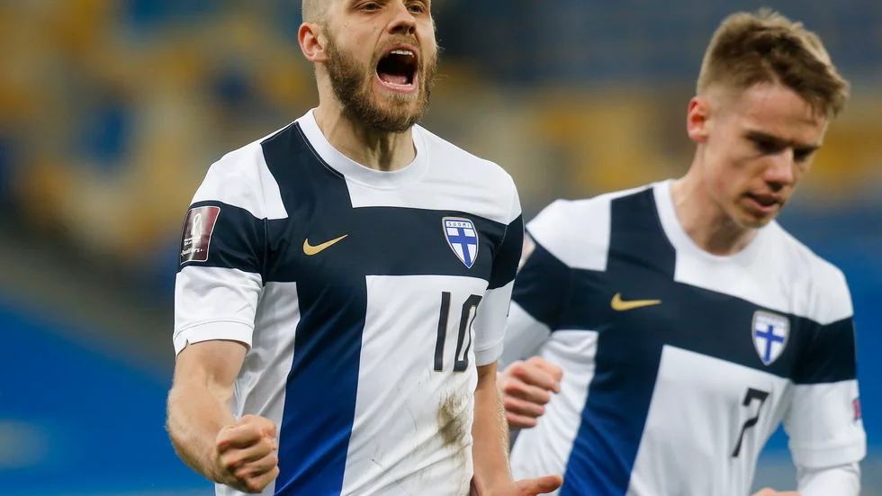Finlands anfallsstjärna Teemu Pukki är laddad inför lördagens historiska EM-premiär mot Danmark i Köpenhamn. För första gången ska det finländska herrlandslagt spela ett internationellt mästerskap. Arkivbild.