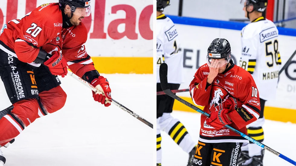 Marcus Eriksson (till vänster) var besviken efter förlusten. Jesper Samuelsson deppar till höger.
