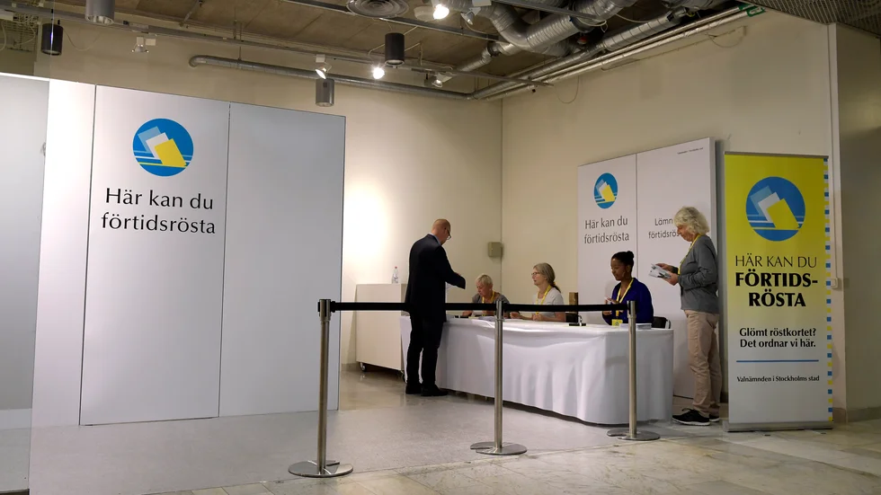 Förtidsröstning inför valet 2018. Arkivbild.