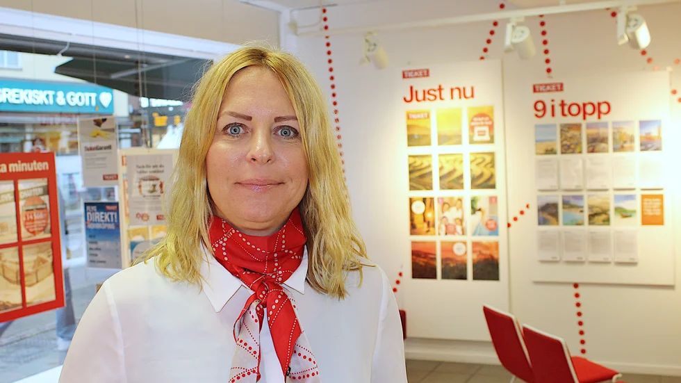 Linda Holmstedt, säljchef, Ticket, Linköping, berättar att intresset för resor utomlands stegvis har ökat under pandemin men att ökningen blev väldigt tydlig efter nyheten om att restriktionerna ska släppas kom.
