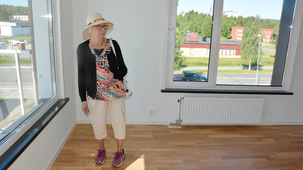Hyresgästen Gerd Sohlman flyttar in i en nybyggd tvåa på Majorsgatan i Boden.