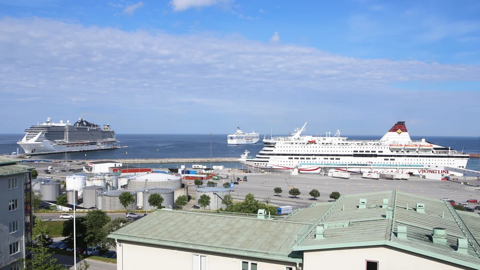 MSC Seaview, Silja Symphony och Viking Cinderella på besök i Visby under måndagen.