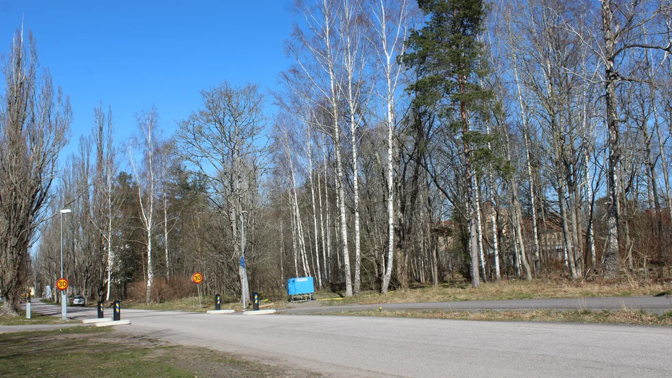 Här, vid infarten till Gertrudsvik, ska det bli en ny padelhall.