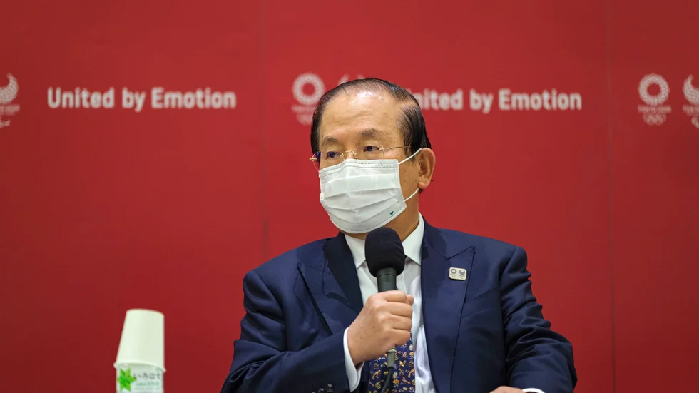 Toshiro Muto, vd för Tokyo-OS 2020, under måndagens presskonferens.