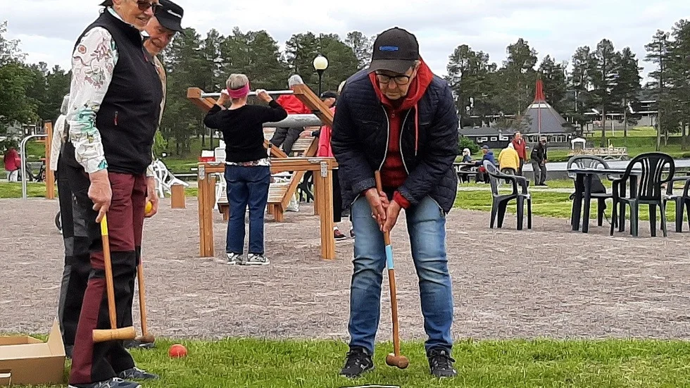 Många passade på att spela krocket.