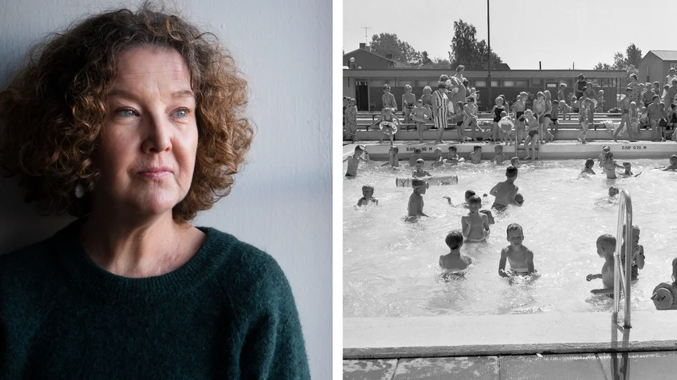 Anna-Karin Palm tillbringade mycket tid hos farmor och farfar i Tierp. Hon minns bland annat sommardagarna på Aspenbadet. Bilden är tagen i juni 1968 och är något beskuren. 