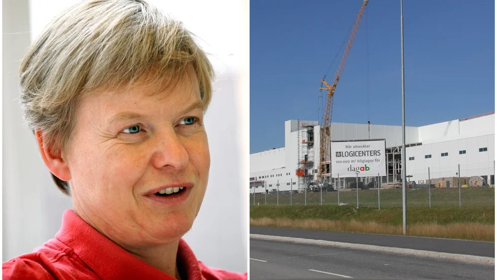 Åsa Domeij Axfoods hållbarhetschef. Th Dagabs logistikcenter i Bålsta.