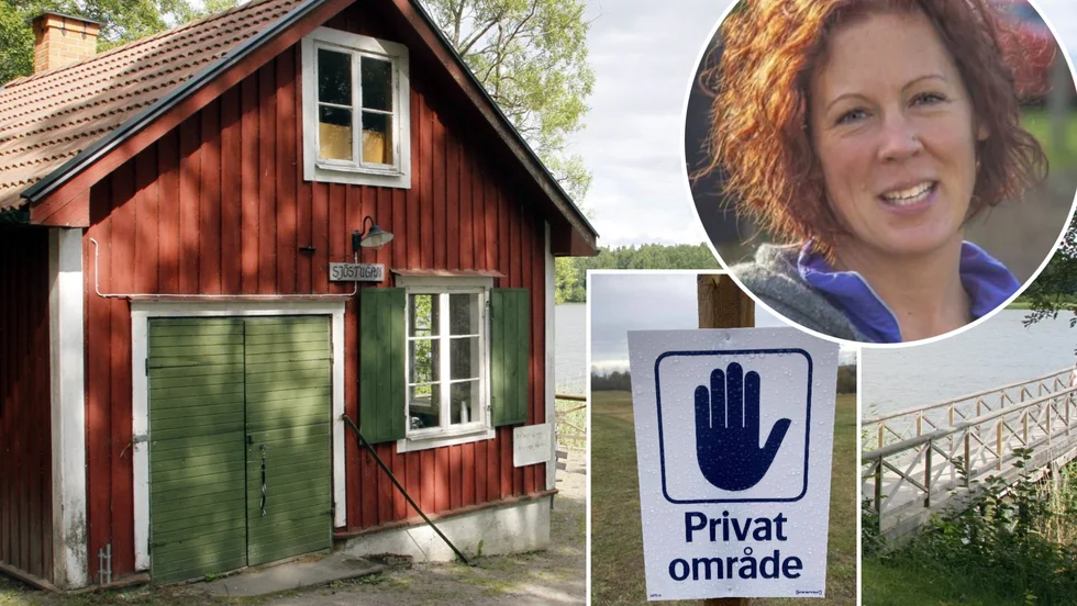 Om man vill promenera längs Stallarholmsfjärden västerut behöver man efter ett tag passera Stenfasta gästhem. Men senast Moa Danielsson gick där blockerades stigen av en Privat område-skylt.