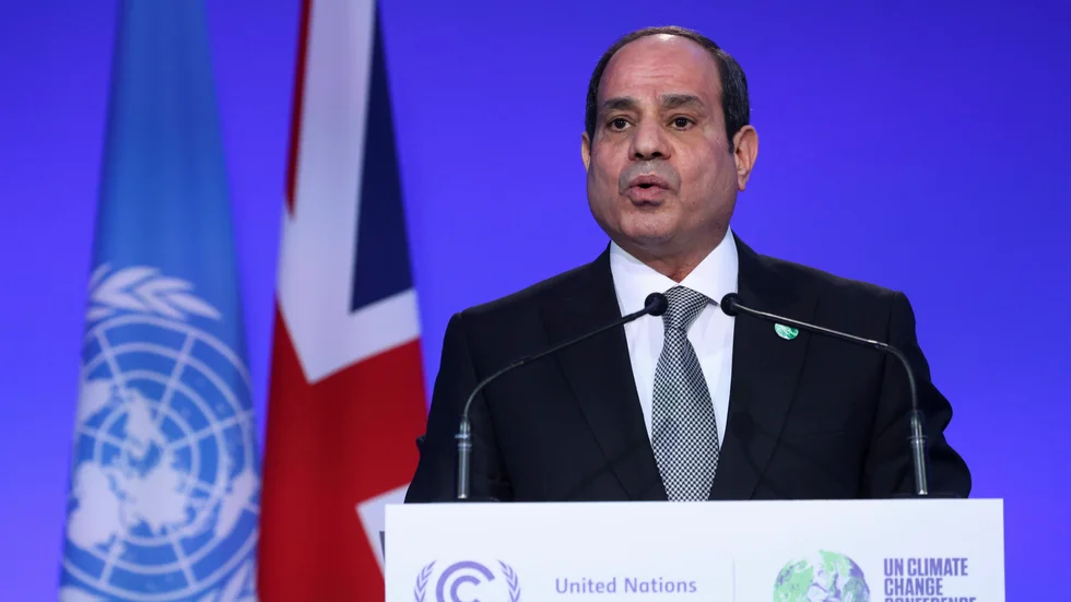 Egyptens president Abdel Fattah al-Sis vid klimatmötet i Glasgow.